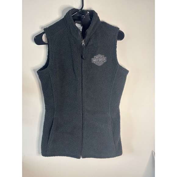 Harley-Davidson Jackets & Blazers - Harley Davidson W's Sherpa Fleece Vest Black Wild Prairie Eden Prairie MN Size S